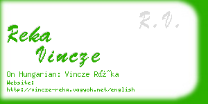 reka vincze business card